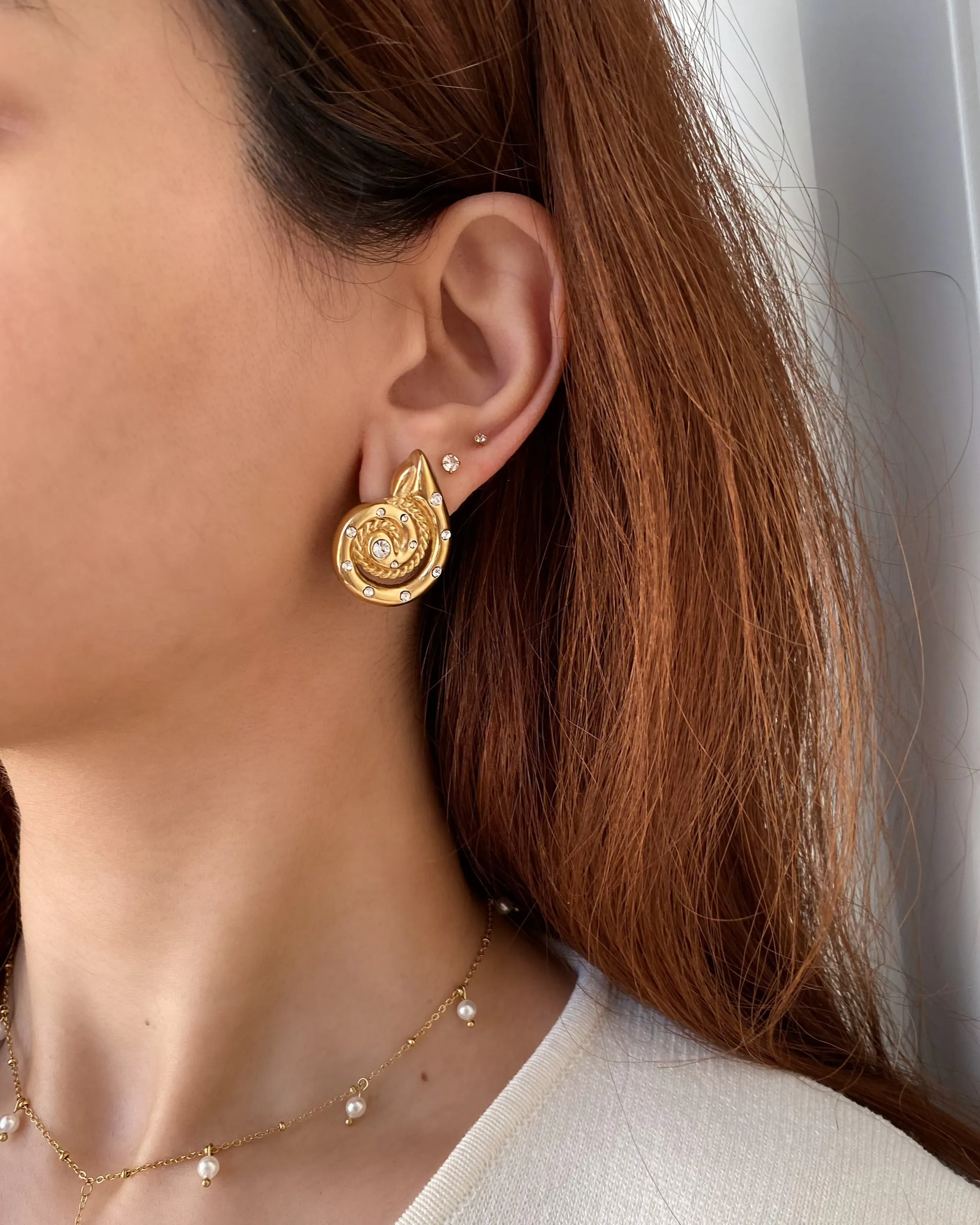 Bold Seashell Stud Earrings