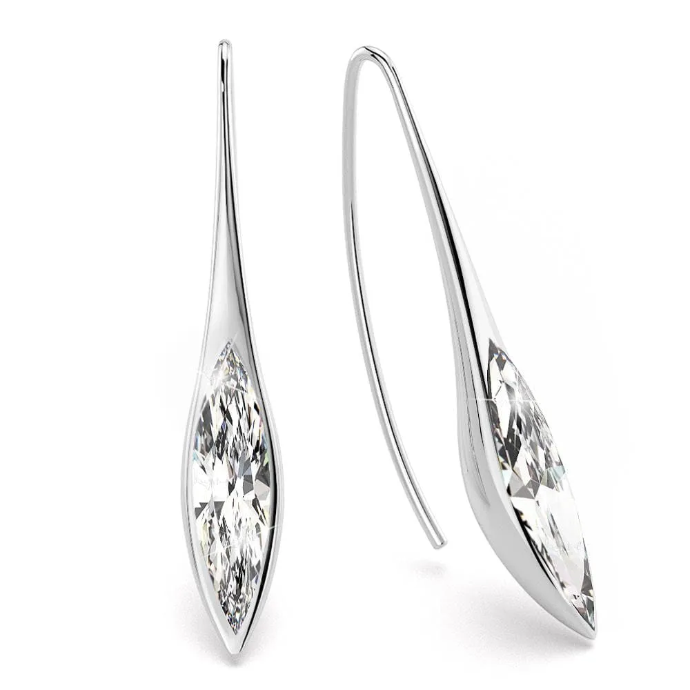 Boxed Athena's Beauty Dangle Earrings & Lux Studs Set In White Gold