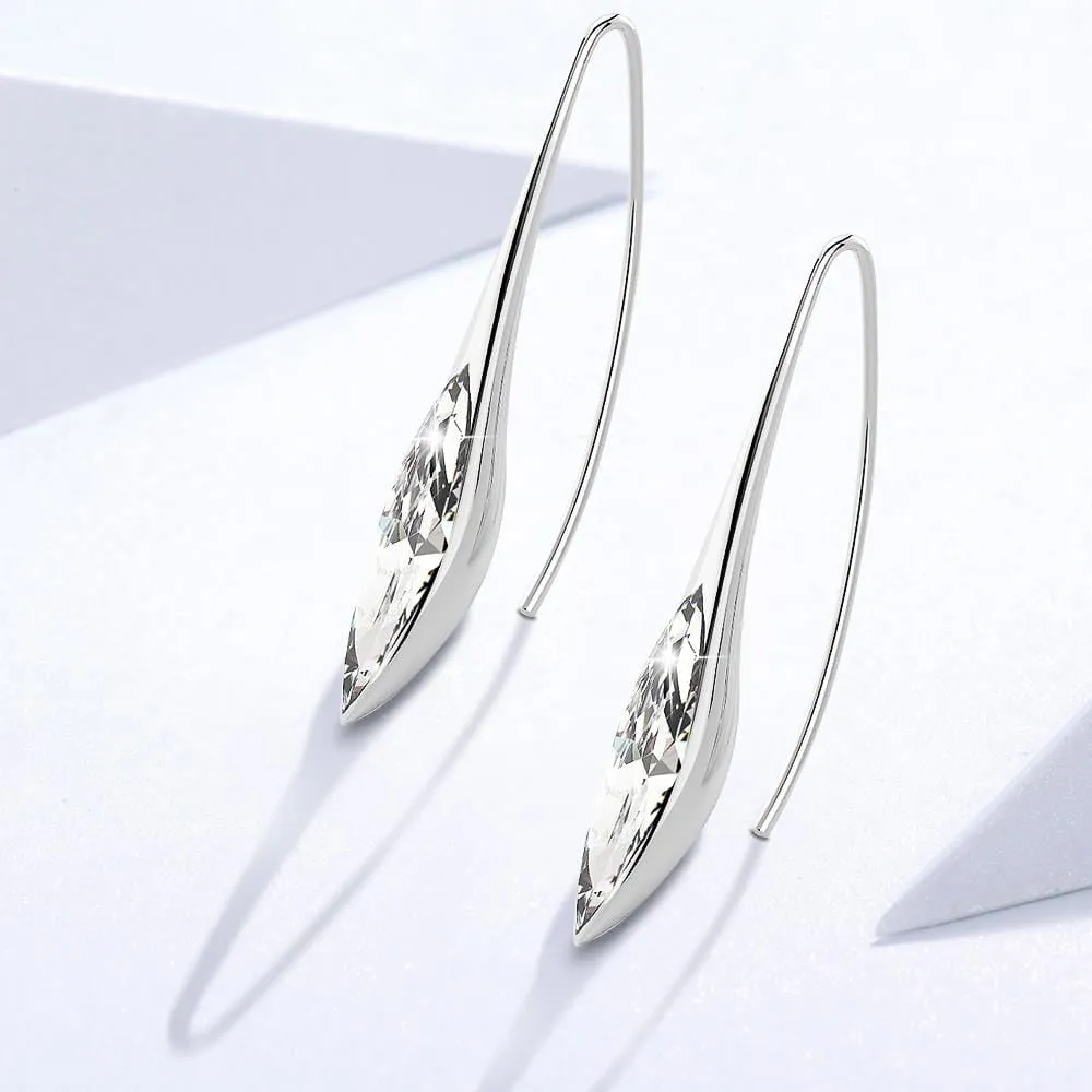 Boxed Athena's Beauty Dangle Earrings & Lux Studs Set In White Gold