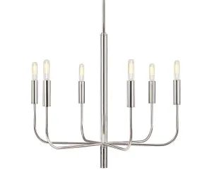 Brianna 6 Light Polished Nickel Chandelier