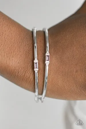 BRIGHT Here, BRIGHT Now- Purple and Silver Bracelets