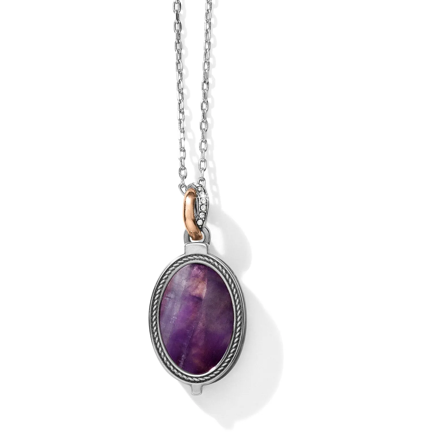 Brighton Neptune's Rings Oval Amethyst Reversible Short Necklace