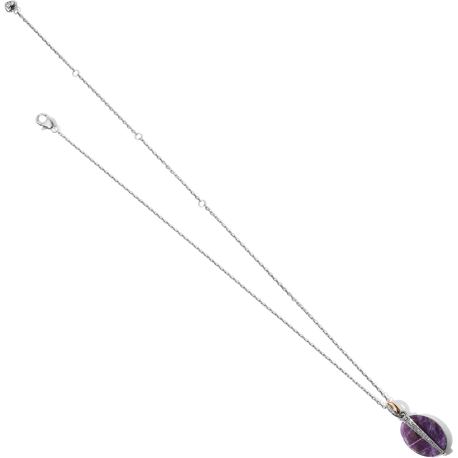 Brighton Neptune's Rings Oval Amethyst Reversible Short Necklace