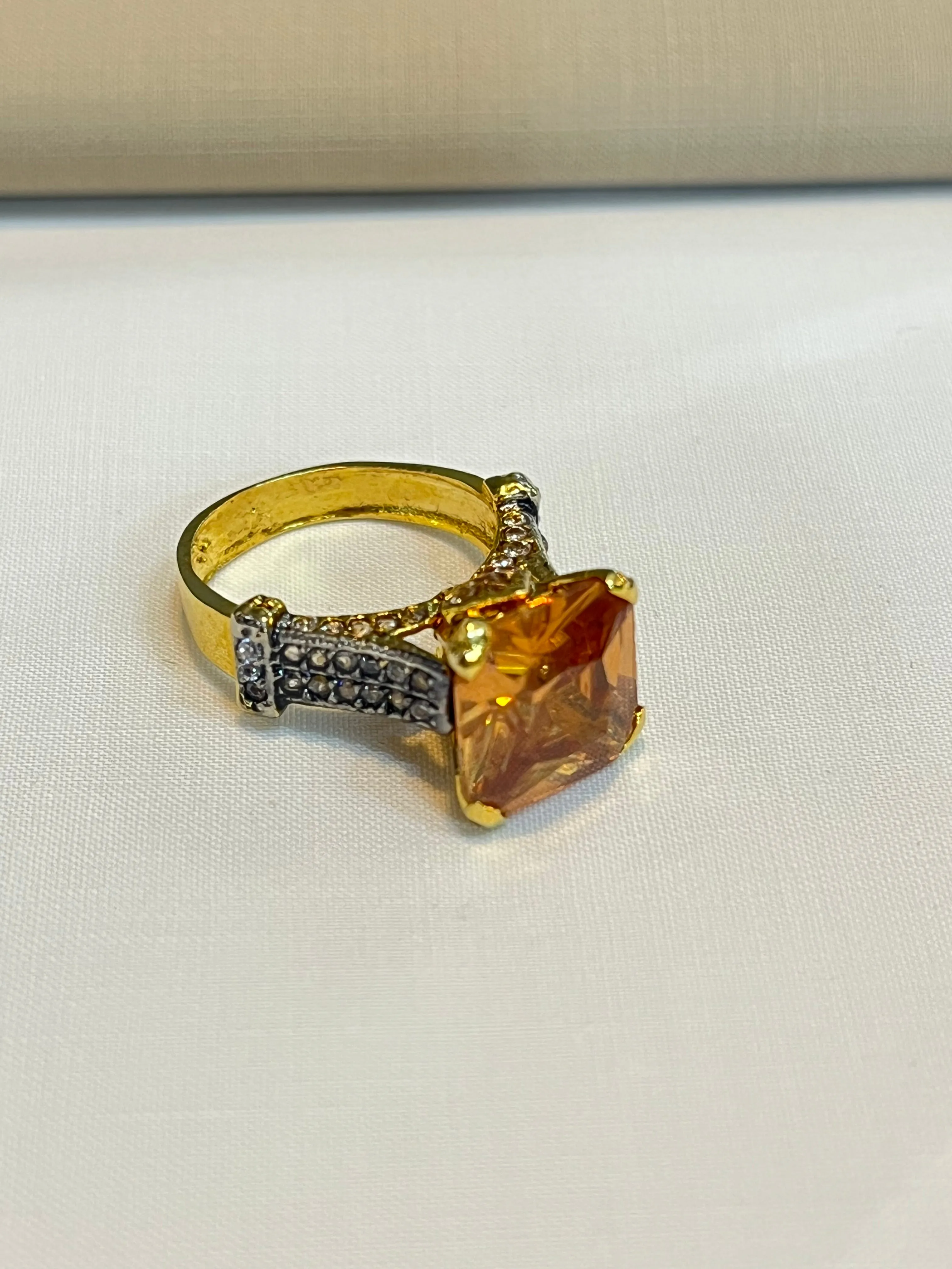 Brown Diamond Square Ring