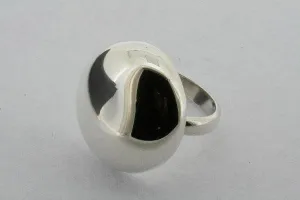 Bubble disc ring - sterling silver