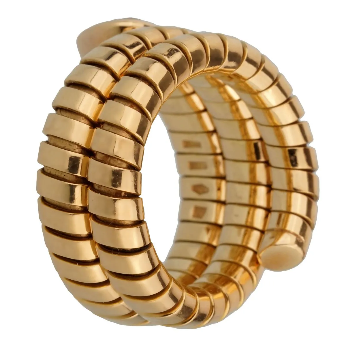 Bulgari Tubogas Pear Diamond Yellow Gold Ring