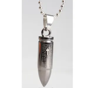 Bullet Silver Color Pendant Necklace for Women