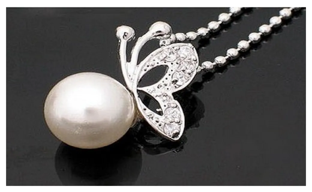 Butterfly Limitation Pearl Jewelry Fashion Vintage Necklace
