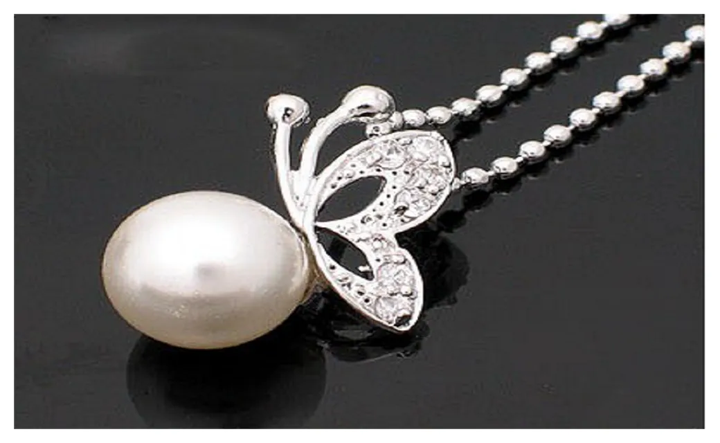 Butterfly Limitation Pearl Jewelry Fashion Vintage Necklace