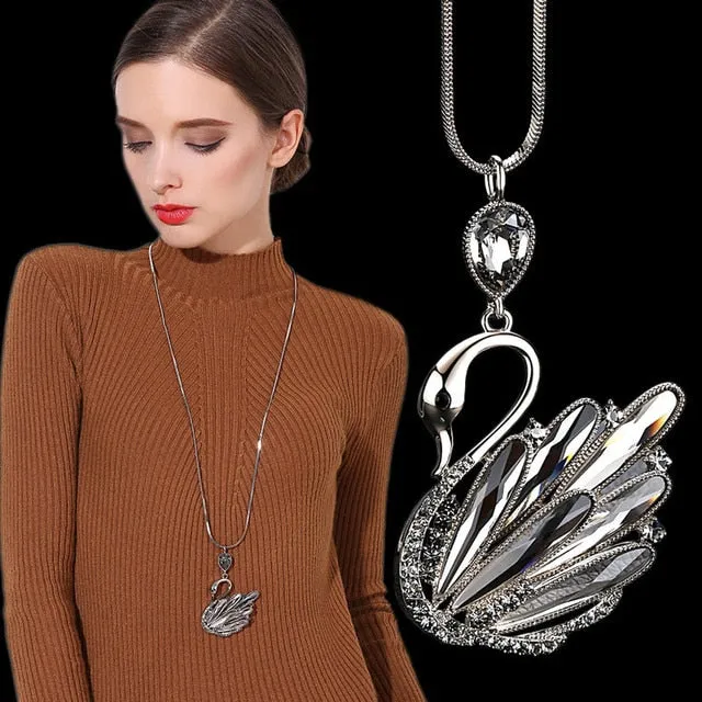 BYSPT Long Necklaces& Pendants for Women Collier Femme Geometric Statement Colar Maxi Fashion Crystal Jewelry Bijoux
