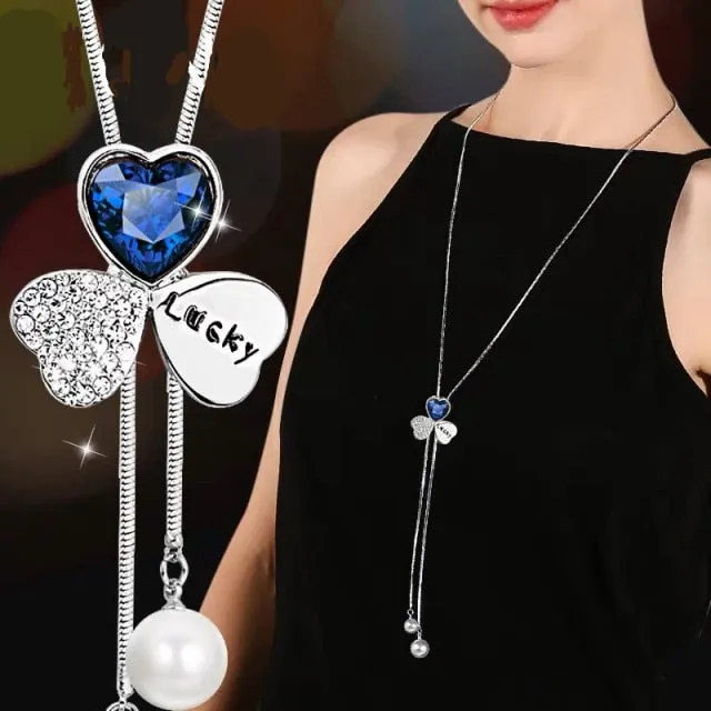 BYSPT Long Necklaces& Pendants for Women Collier Femme Geometric Statement Colar Maxi Fashion Crystal Jewelry Bijoux