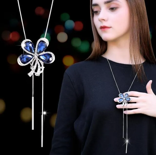 BYSPT Long Necklaces& Pendants for Women Collier Femme Geometric Statement Colar Maxi Fashion Crystal Jewelry Bijoux