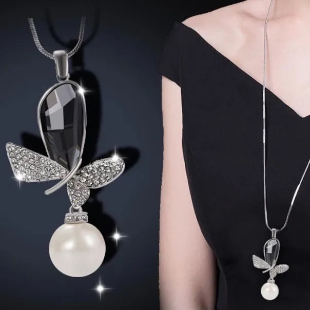 BYSPT Long Necklaces& Pendants for Women Collier Femme Geometric Statement Colar Maxi Fashion Crystal Jewelry Bijoux