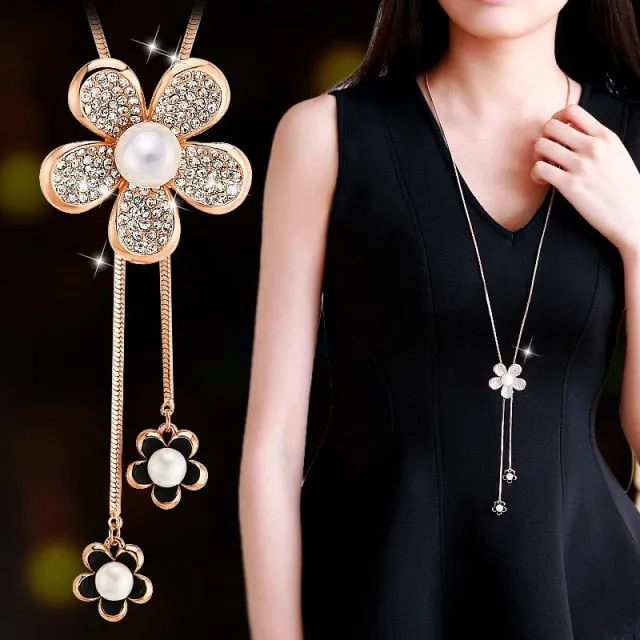 BYSPT Long Necklaces& Pendants for Women Collier Femme Geometric Statement Colar Maxi Fashion Crystal Jewelry Bijoux