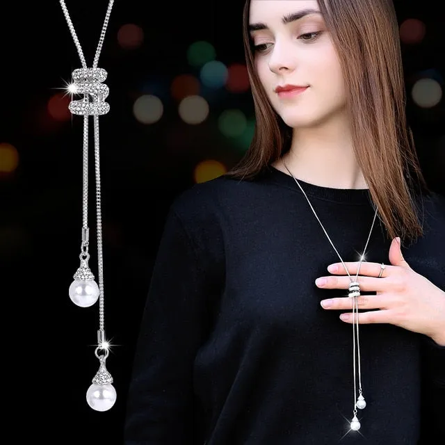 BYSPT Long Necklaces& Pendants for Women Collier Femme Geometric Statement Colar Maxi Fashion Crystal Jewelry Bijoux