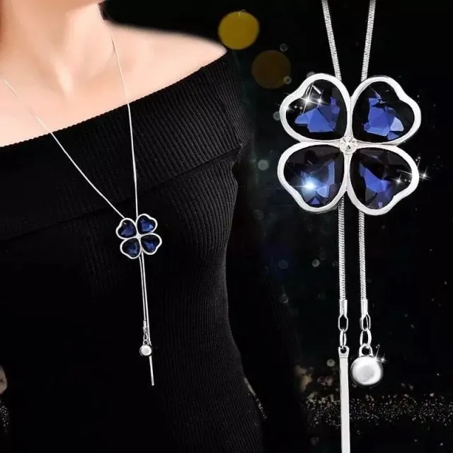 BYSPT Long Necklaces& Pendants for Women Collier Femme Geometric Statement Colar Maxi Fashion Crystal Jewelry Bijoux