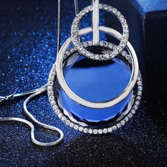 BYSPT Long Necklaces& Pendants for Women Collier Femme Geometric Statement Colar Maxi Fashion Crystal Jewelry Bijoux