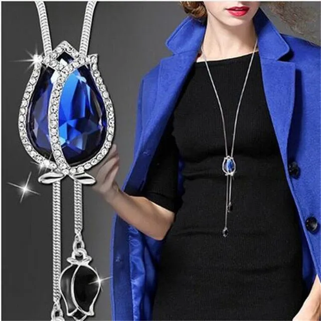 BYSPT Long Necklaces& Pendants for Women Collier Femme Geometric Statement Colar Maxi Fashion Crystal Jewelry Bijoux