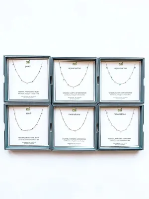 CAI Silver Satellite Gemstone Necklaces