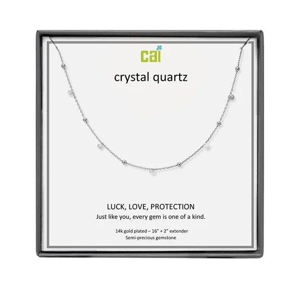 CAI Silver Satellite Gemstone Necklaces