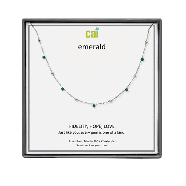 CAI Silver Satellite Gemstone Necklaces