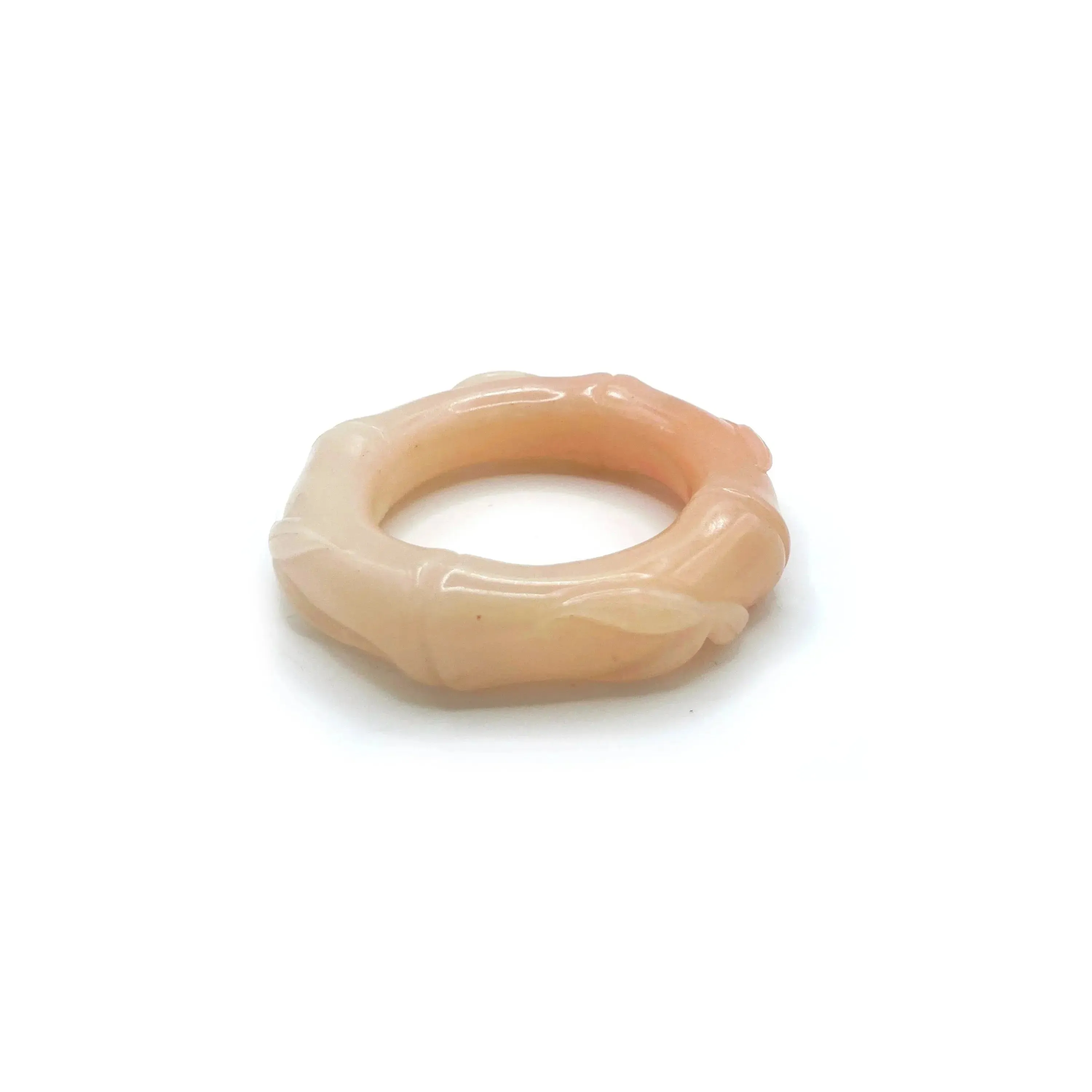 Candy Bamboo Elegance – Hand-Carved Mongolian Jade Bangle
