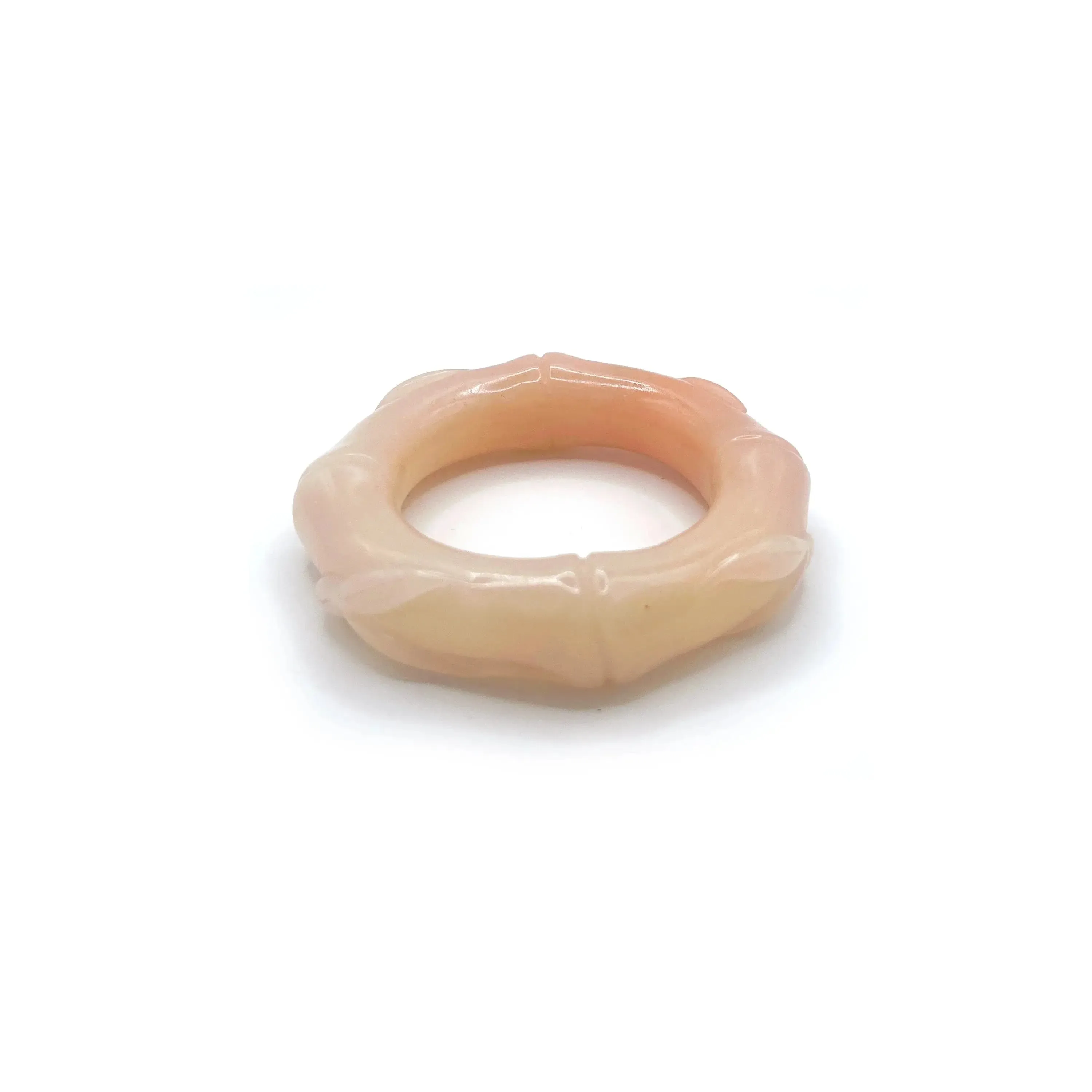 Candy Bamboo Elegance – Hand-Carved Mongolian Jade Bangle
