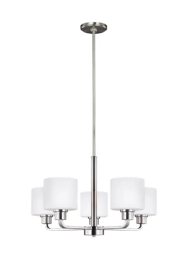 Canfield 5 Light Chandelier- Brushed Nickle