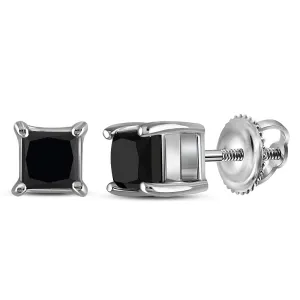 Captivating Black Diamond Princess Cut Earrings