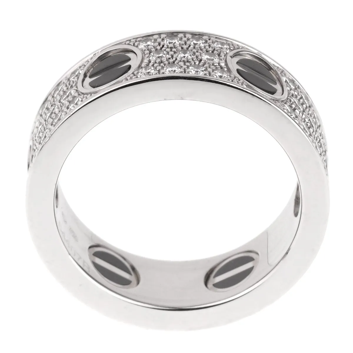 Cartier Love Ceramic Diamond 18k White Gold RIng
