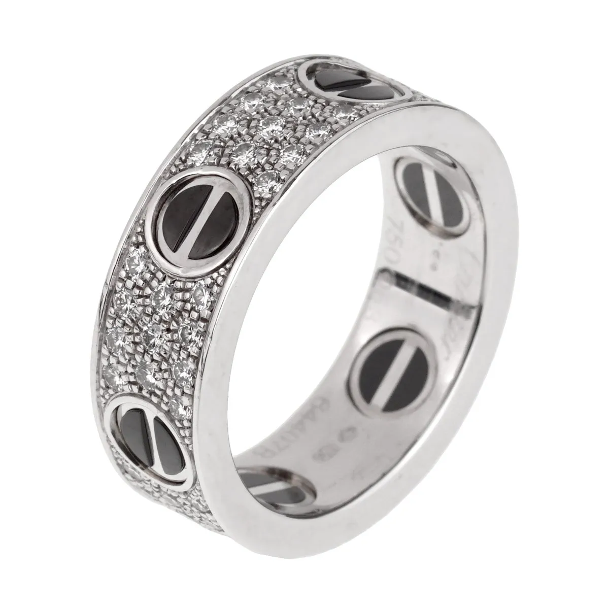 Cartier Love Ceramic Diamond 18k White Gold RIng