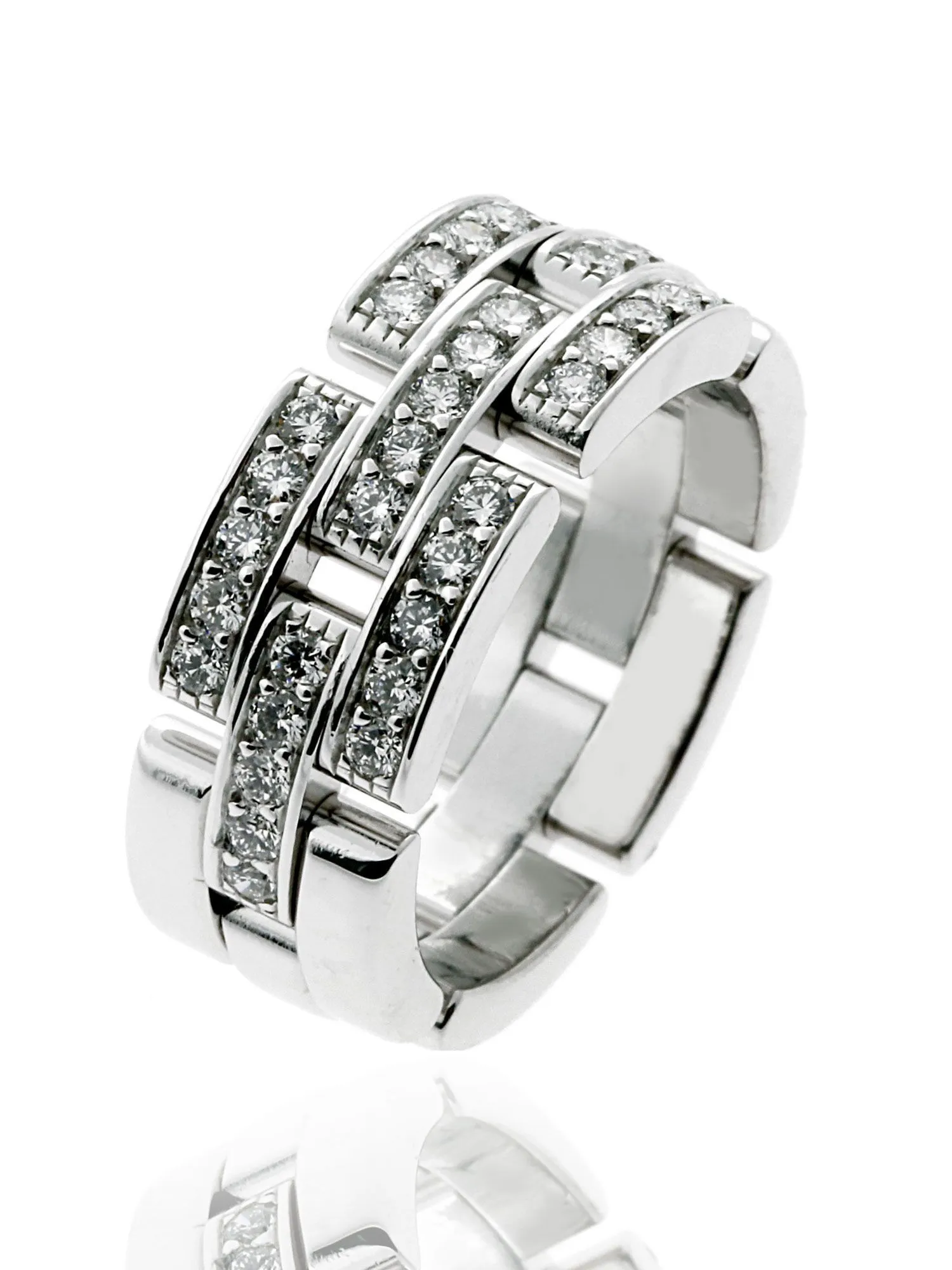 Cartier Maillon Panthere Diamond Ring in 18k White Gold