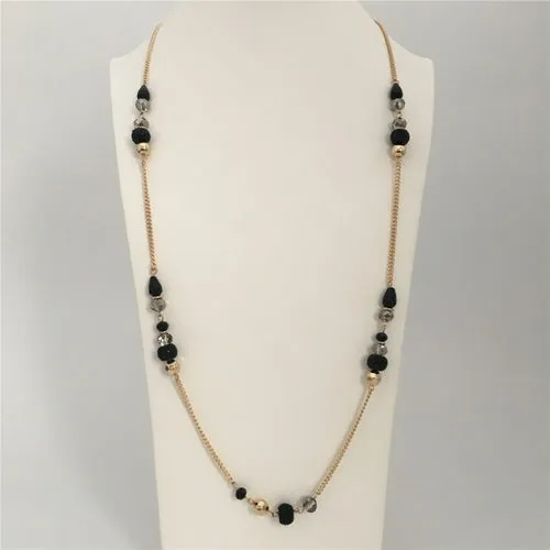 Casual Gold Color Plating Black Brown Acrylic Antique Metallic Linked
