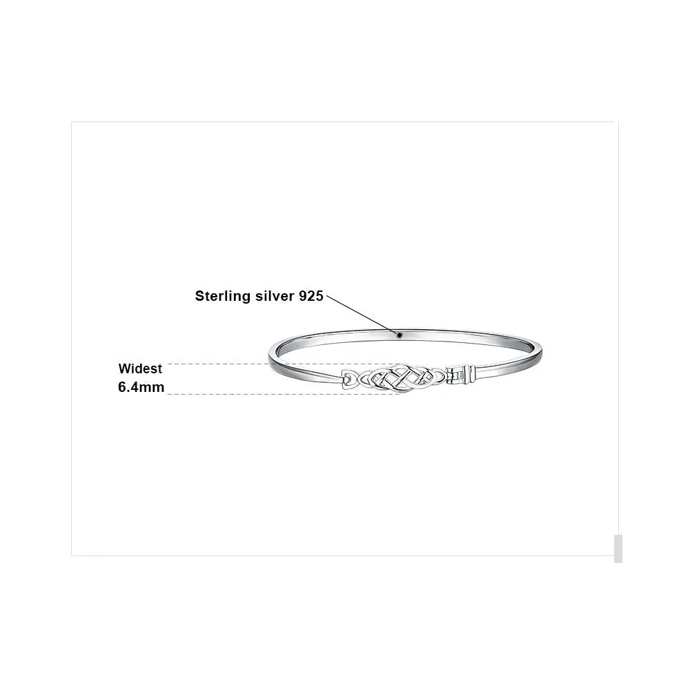 Celtic Elegance: Vintage 925 Sterling Silver Knot Bangle Bracelet for Women