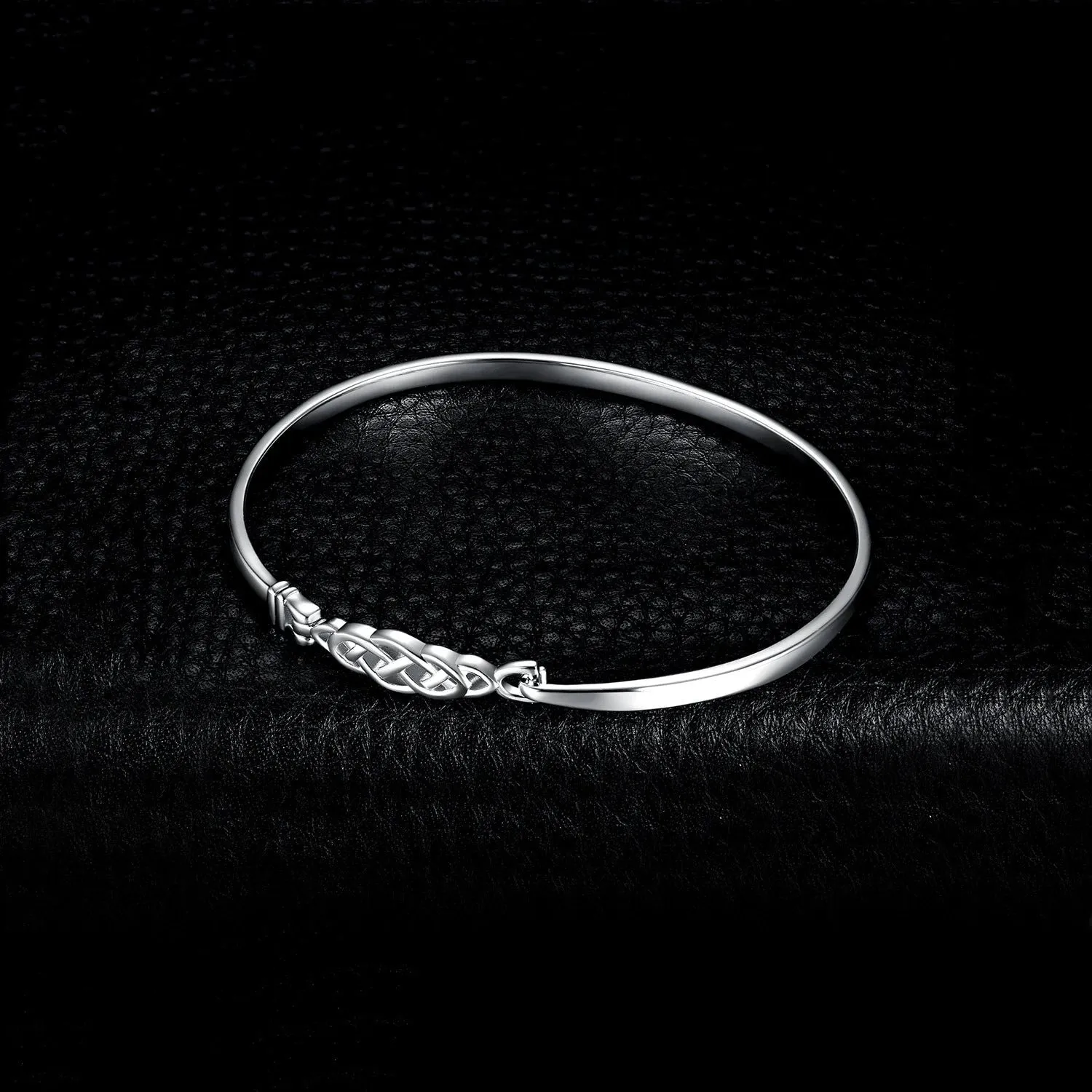Celtic Elegance: Vintage 925 Sterling Silver Knot Bangle Bracelet for Women