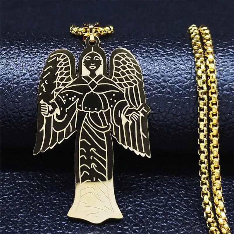 Christian Cross Bible Verse Prayer Necklace - Stainless Steel Portuguese Religious Necklaces