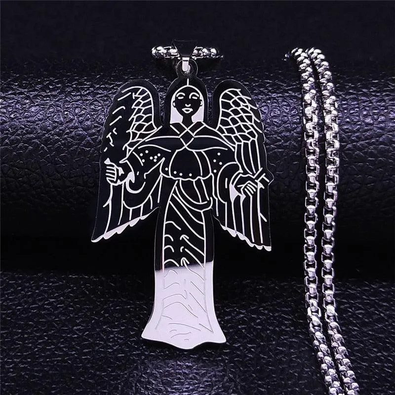 Christian Cross Bible Verse Prayer Necklace - Stainless Steel Portuguese Religious Necklaces