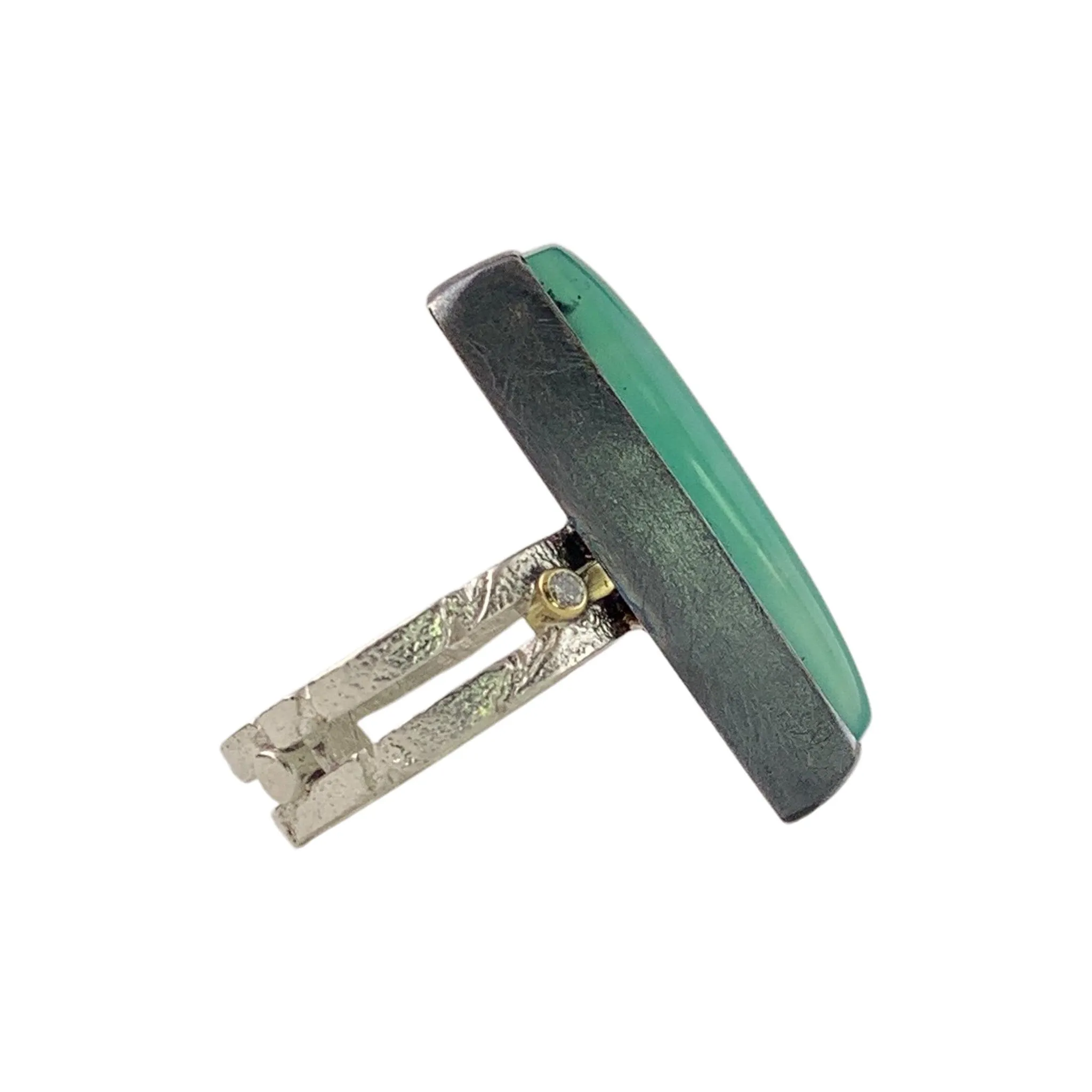 Chrysoprase Double Band Ring