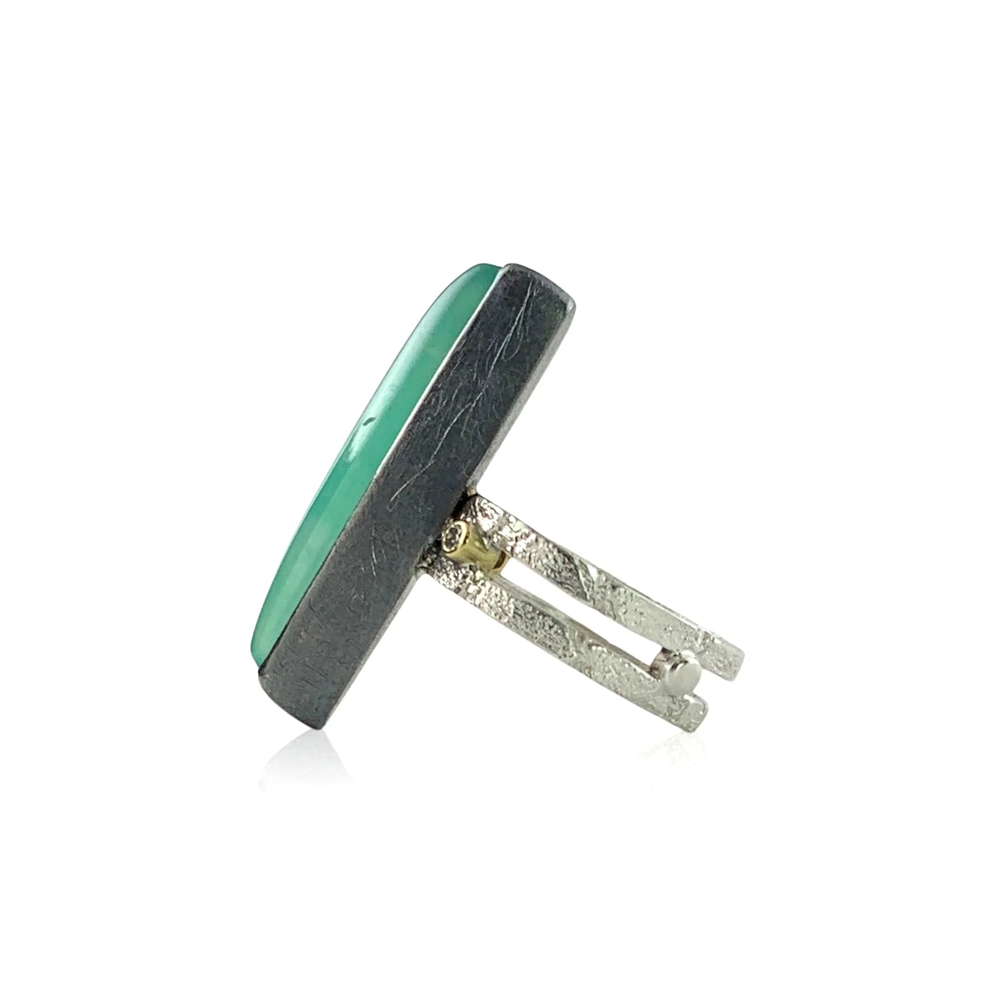 Chrysoprase Double Band Ring