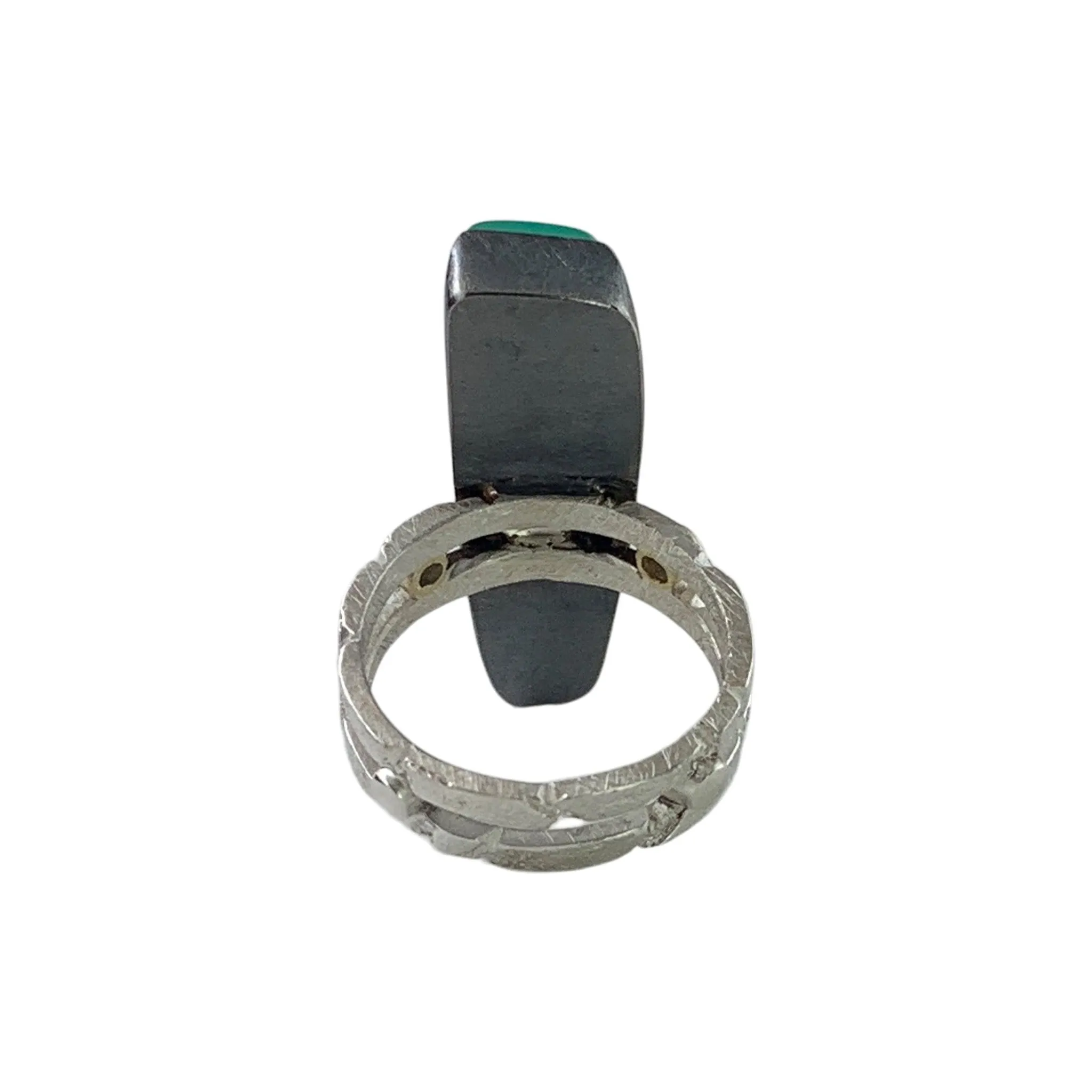 Chrysoprase Double Band Ring