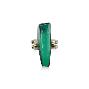 Chrysoprase Double Band Ring