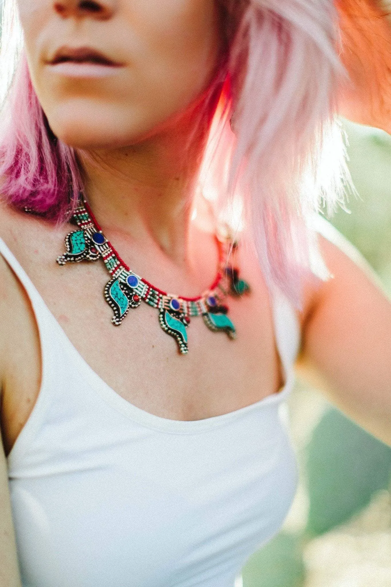 Circling a Turquoise Sky Necklace