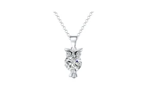 Classic Crystal Zircon Lovely Owl Pendant Necklace For Women