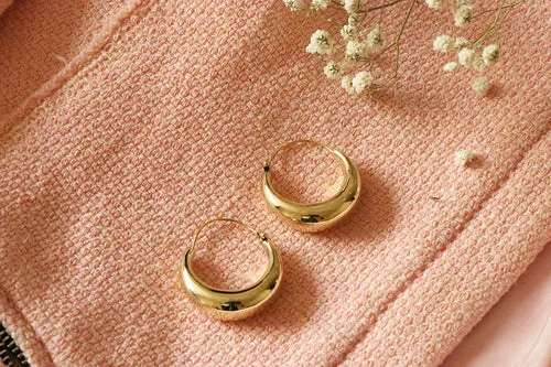 Classic Gold Hoop Earrings - Hypoallergenic Brass and Silver Jewelry for Sensitive Skin - Easy to Clean and Maintain