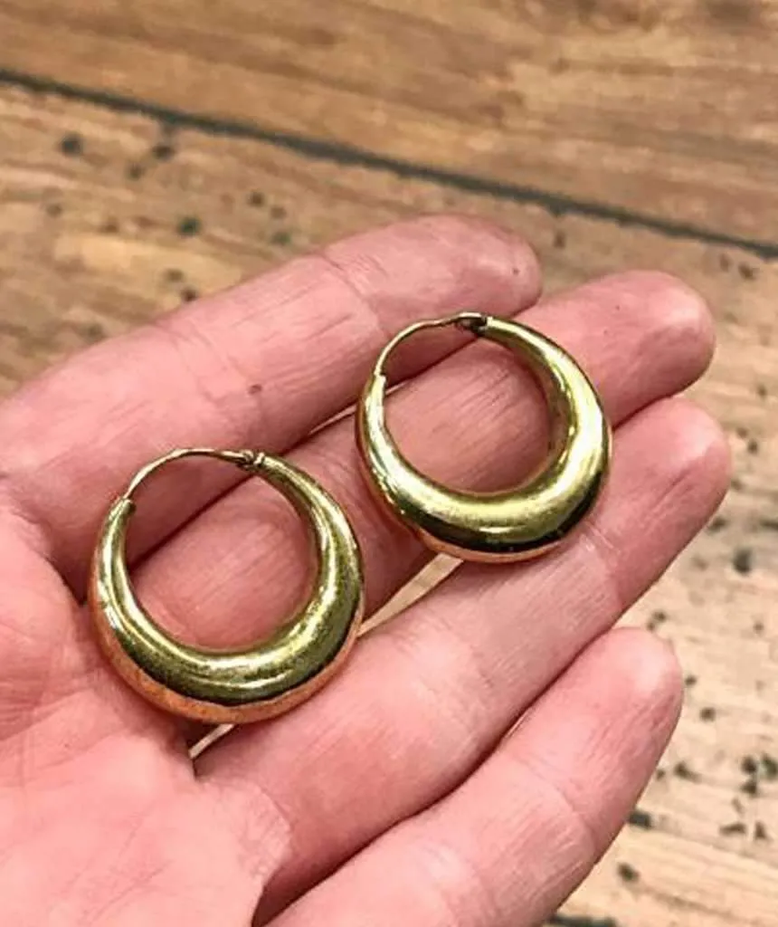 Classic Gold Hoop Earrings - Hypoallergenic Brass and Silver Jewelry for Sensitive Skin - Easy to Clean and Maintain