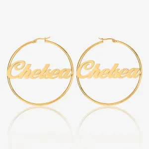 Classic Name Hoop Earrings