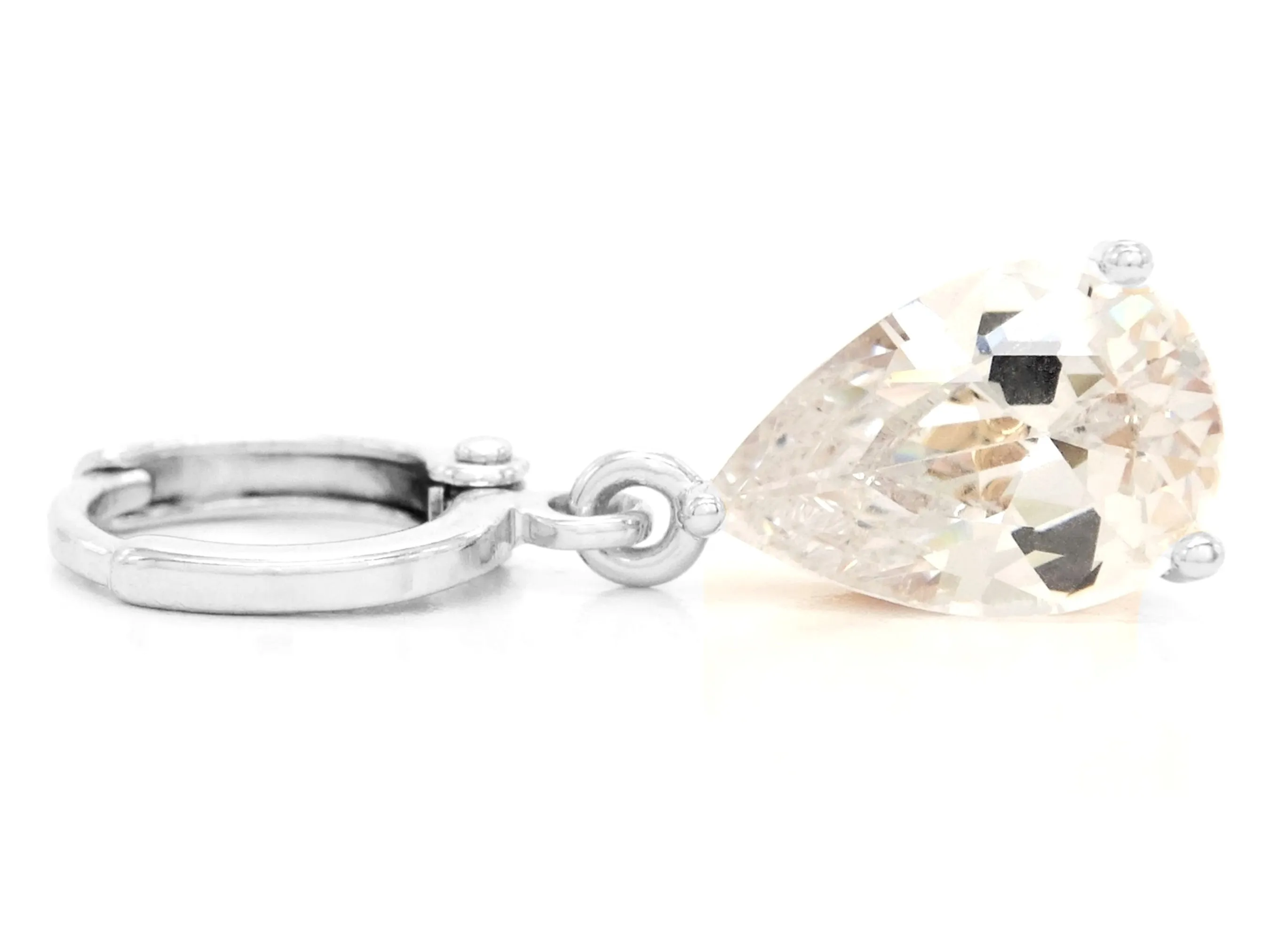 Clear Raindrop White Gold Earrings