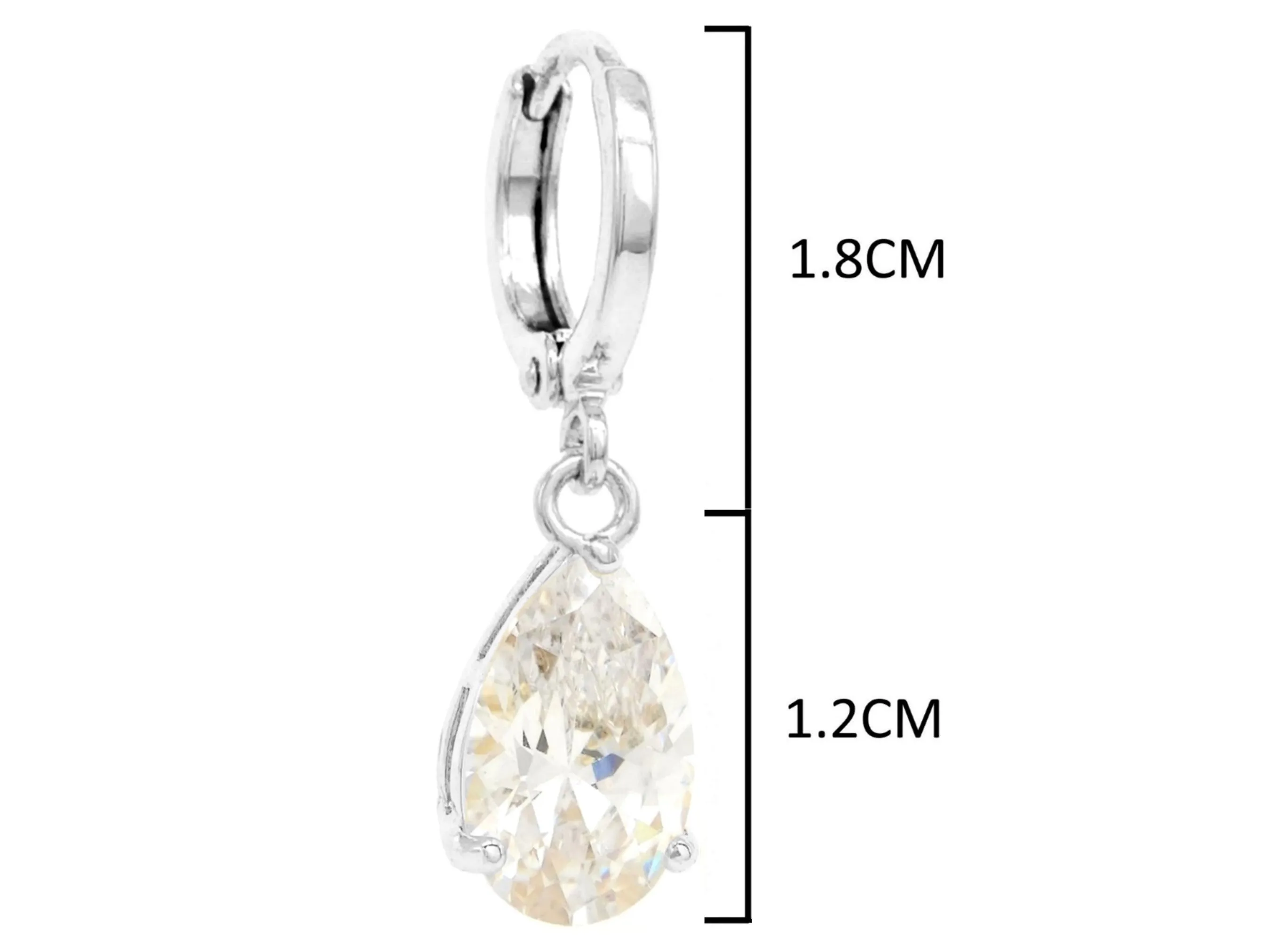 Clear Raindrop White Gold Earrings