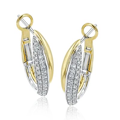 Clio Hoop Earrings in 18k Gold with Diamonds LE4401_WHITE_18K_X_WHITE