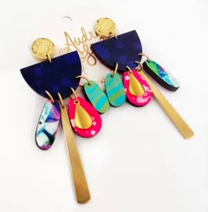 Colorful Bold Boho Charm Spring Summer Statement Earring